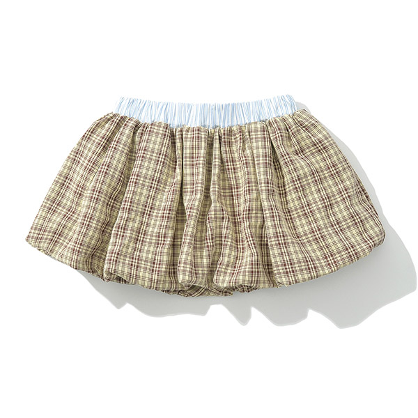 CHECK BALLOON SKIRT