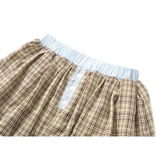 CHECK BALLOON SKIRT