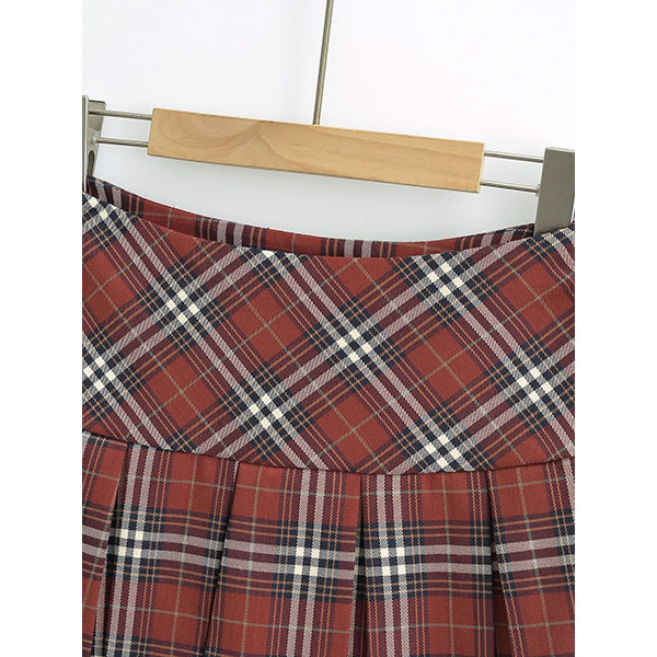 CHECK PLEATS SKIRT