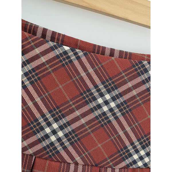CHECK PLEATS SKIRT