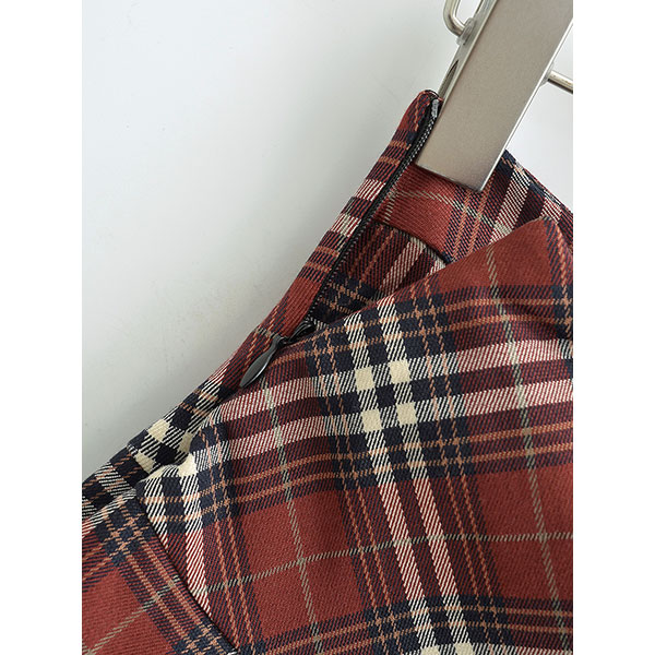 CHECK PLEATS SKIRT