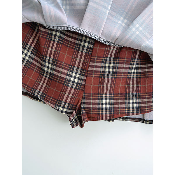 CHECK PLEATS SKIRT