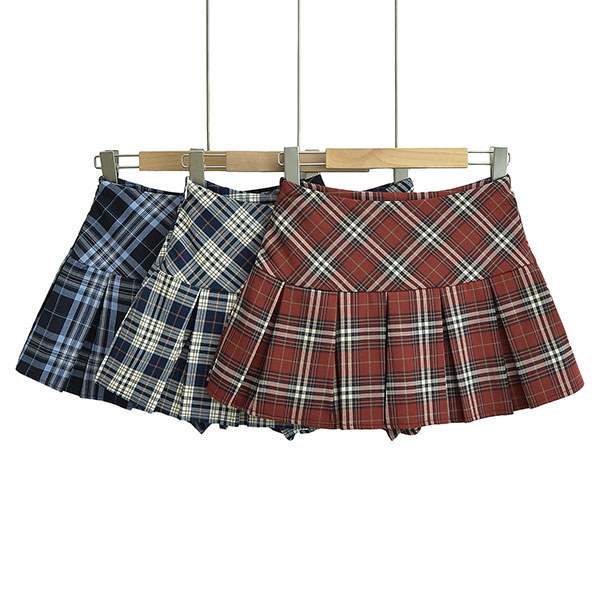 CHECK PLEATS SKIRT