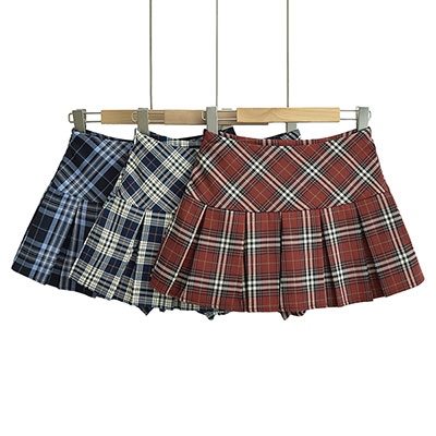 CHECK PLEATS SKIRT