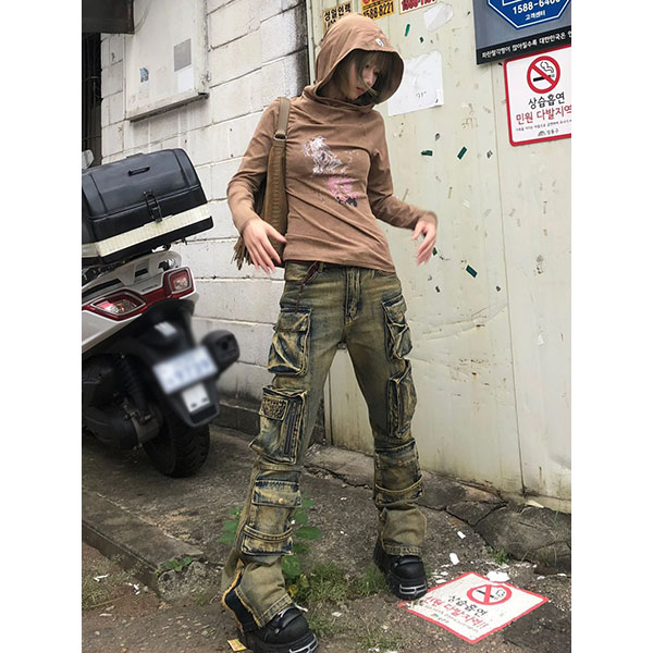 MULTI POCKET DENIM PANTS