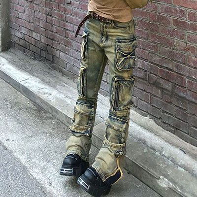 MULTI POCKET DENIM PANTS