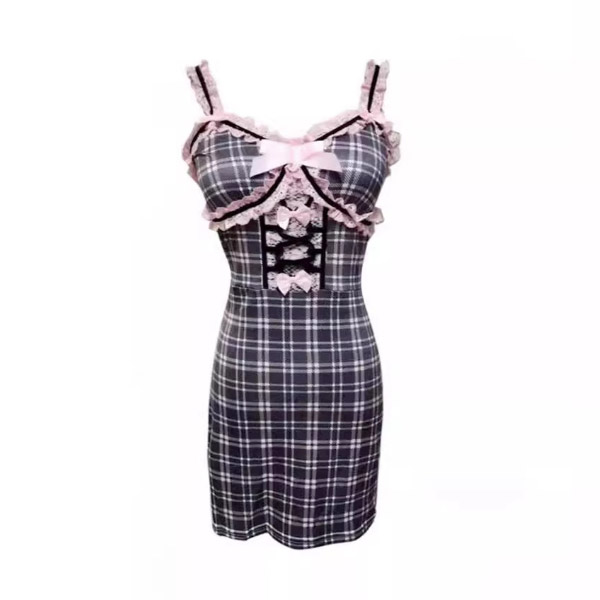 FRILL CHECK ONEPIECE