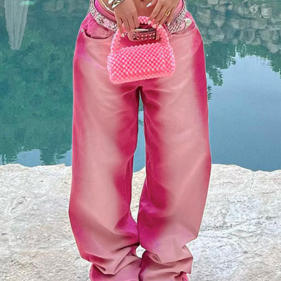 PINK DENIM PANTS