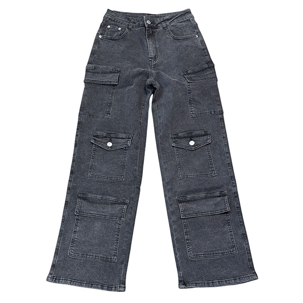 MULTI POCKET BLACK DENIM PANTS