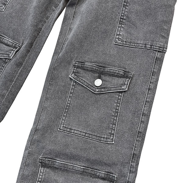 MULTI POCKET BLACK DENIM PANTS