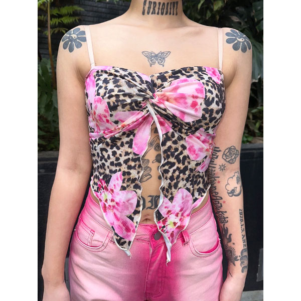 LEOPARD FLOWER BARE TOP