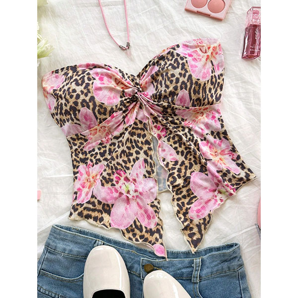 LEOPARD FLOWER BARE TOP