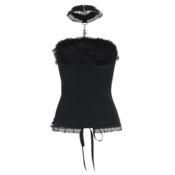 GOTHIC LACE UP TUBE TOP