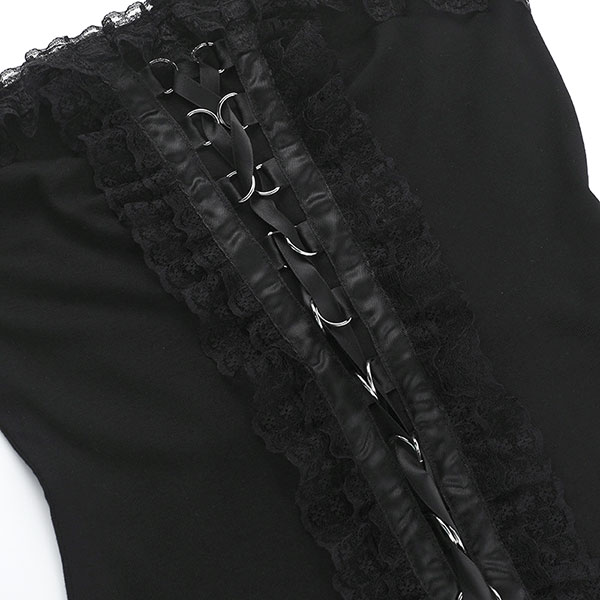 GOTHIC LACE UP TUBE TOP