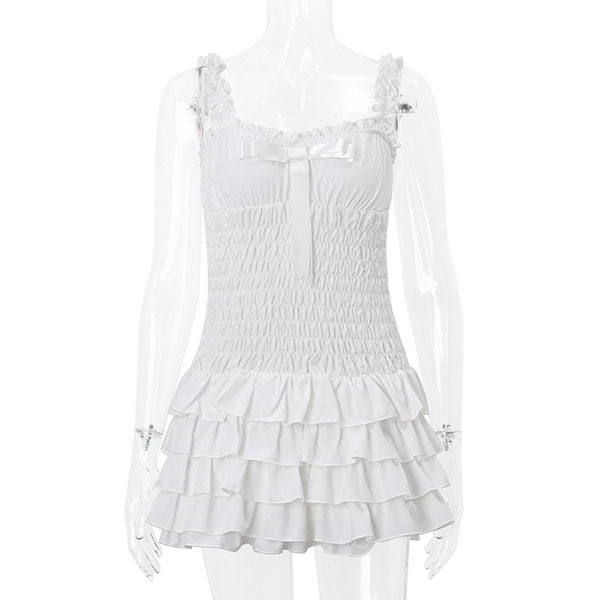 SHIRRING FRILL ONE PIECE