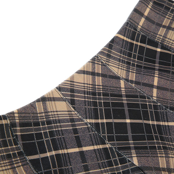LACE CHECK PLEATS SKIRT
