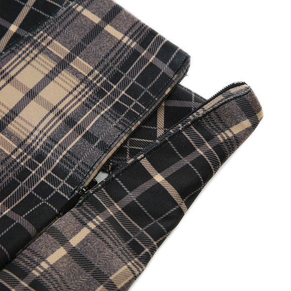 LACE CHECK PLEATS SKIRT