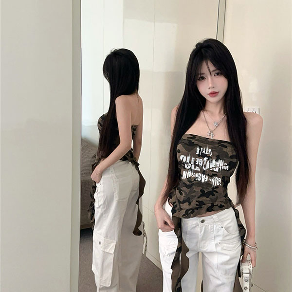 CAMO FRILL BARETOP