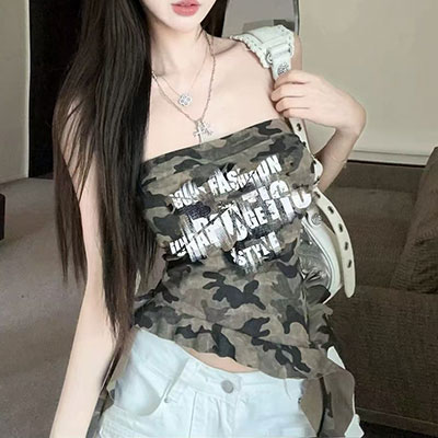 CAMO FRILL BARETOP