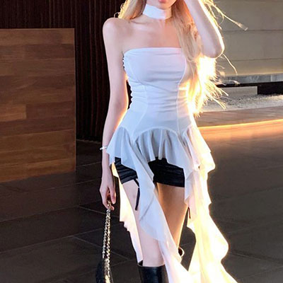 FRINGE RIBBON BARETOP