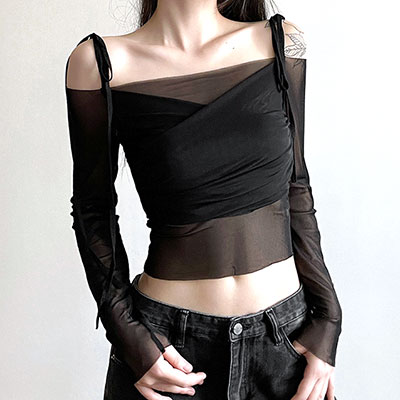 SHEER WRAP TOPS