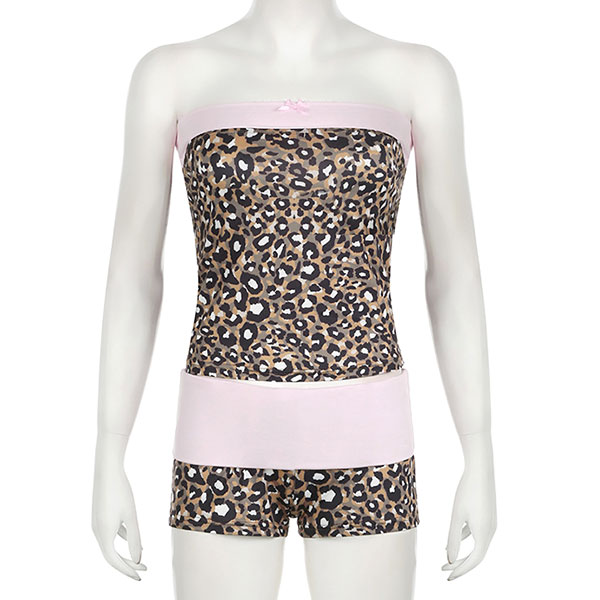 LEOPARD TRIM TWO PIECE