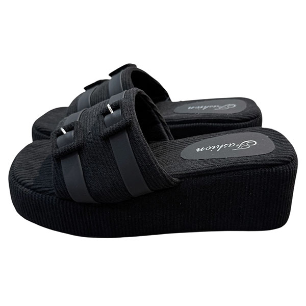 CORDUROY PLATFORM SANDAL