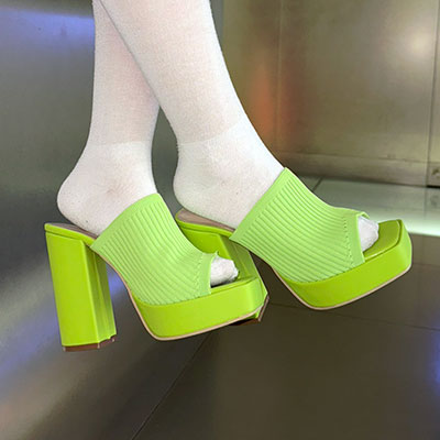KNIT PLATFORM SANDAL
