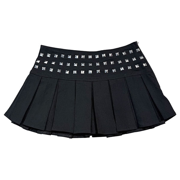 STUDS PLEATS SKIRT