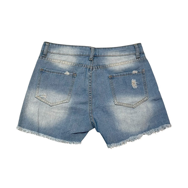 DAMAGE DENIM SHORTS
