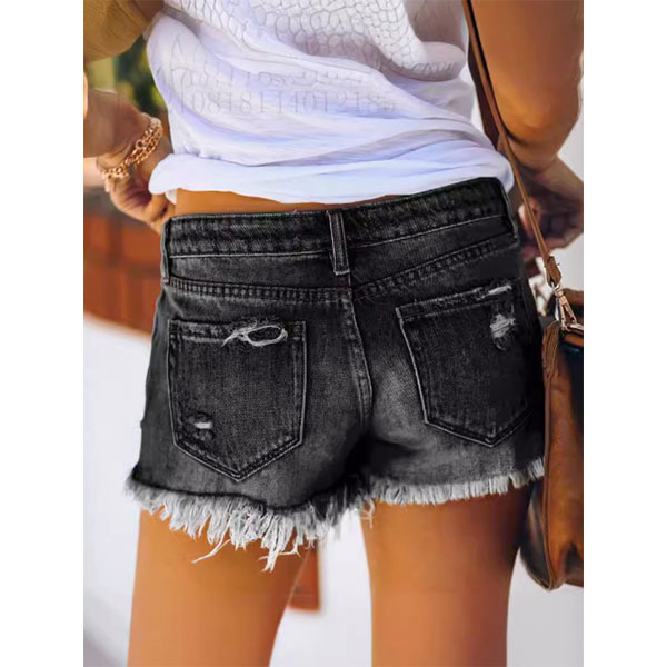 DAMAGE DENIM SHORTS