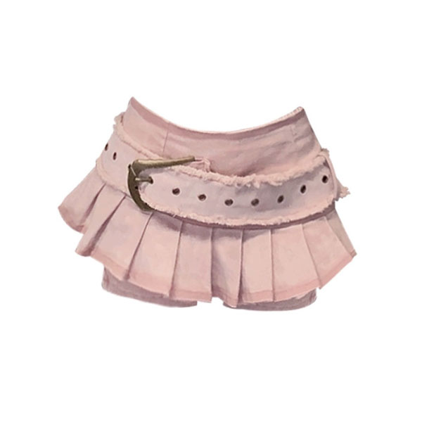 WIDE BELT PLEATS SKORT