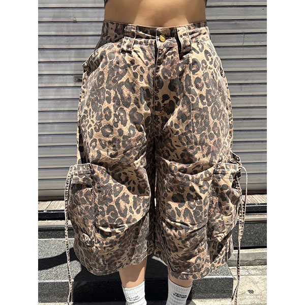 LEOPARD CARGO SHORTS