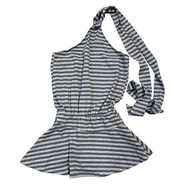 BORDER OPEN BACK ONEPIECE
