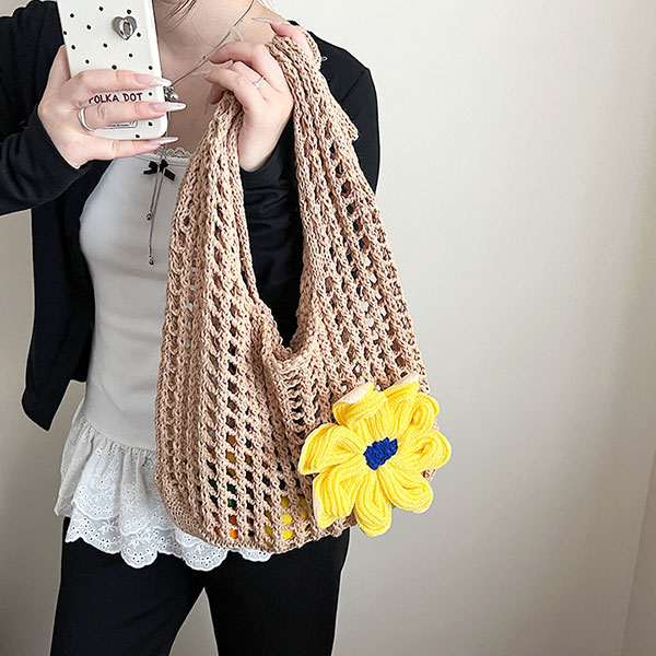FLOWER MESH TOTE BAG