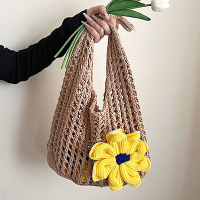 FLOWER MESH TOTE BAG