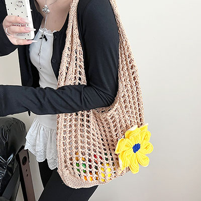 FLOWER MESH TOTE BAG