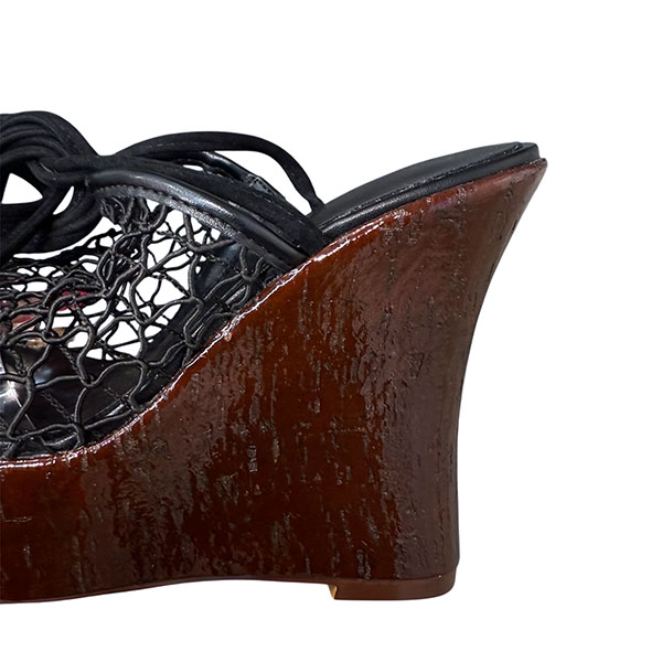 STRING MESH WEDGE SANDAL