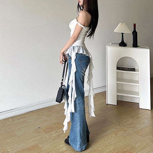 SHEER FRINGE OFF SHOULDER