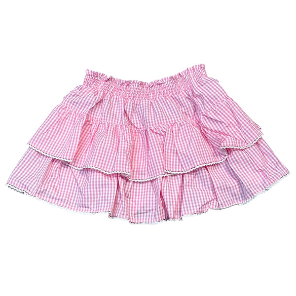 GINGHAM CHECK FRILL SKIRT