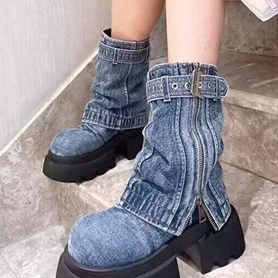 DENIM TROUSER BOOTS