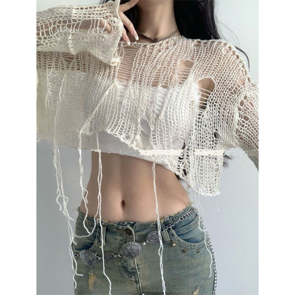 CROPPED MESH TOPS