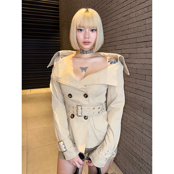 OPEN COLOR TRENCH JACKET