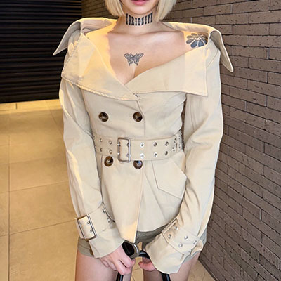 OPEN COLOR TRENCH JACKET