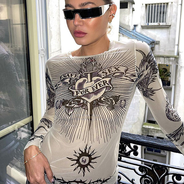 HEART STAB SHEER TOPS