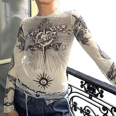 HEART STAB SHEER TOPS
