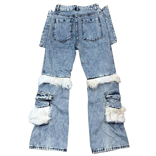 MULTI POCKET FUR PANTS