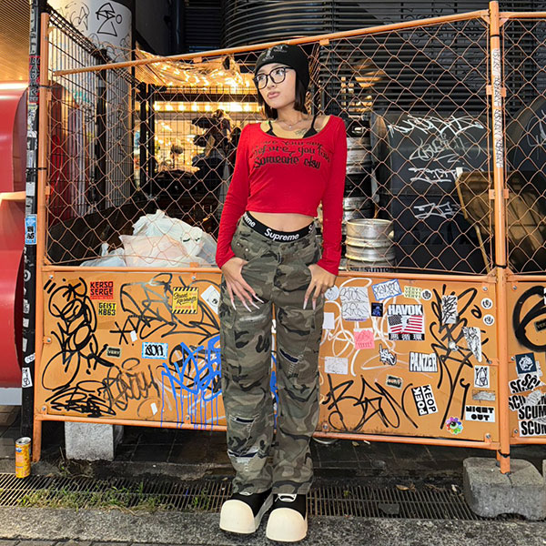 DAMAGE CAMO CARGO PANTS