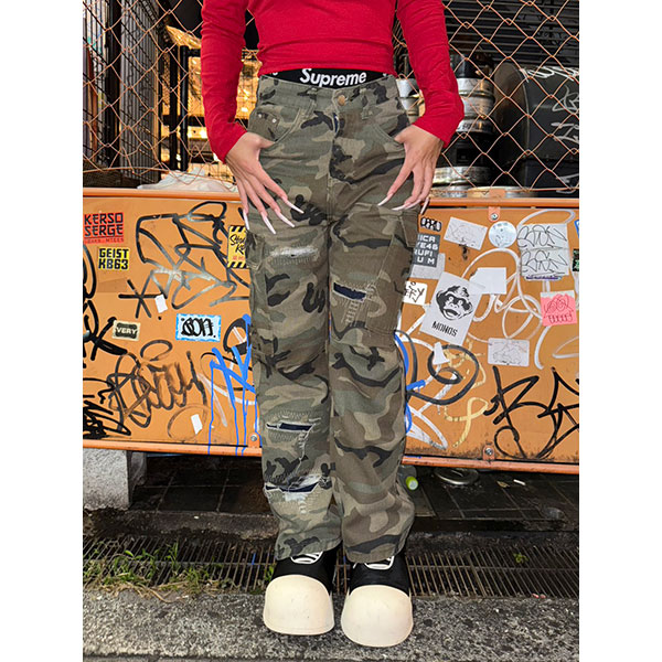 DAMAGE CAMO CARGO PANTS