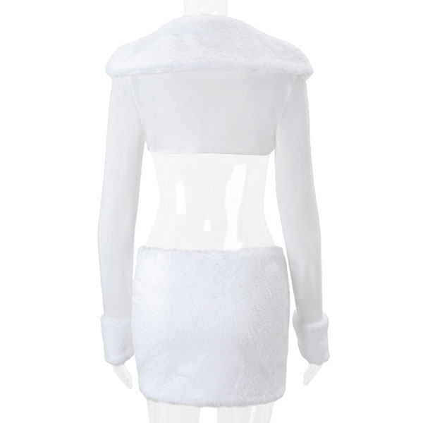 TRIM FUR HIGH CUT CARDIGAN